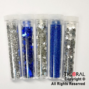 MIX GLITTER PLATA Y AZUL 132-04 5 UNIDADES X 5 CC x 1